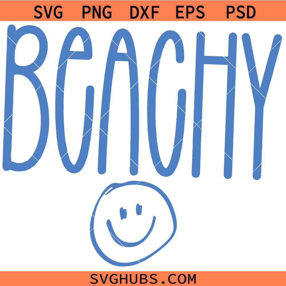 Beachy Smiley Face SVG, Summer Vibes SVG, Summer Shirt SVG, Beach Svg