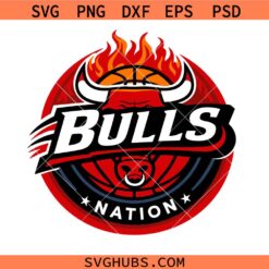 Bulls nation logo svg, Chicago bulls svg, Basketball Team Mascot svg, Basketball Logo Svg