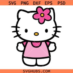 Cute Pink Kitty SVG, Hello Kitty SVG, Kawaii Doll SVG