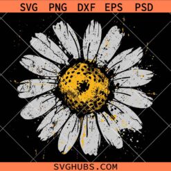 Distressed Daisy SVG, Grunge Daisy SVG, Hippie Daisy SVG