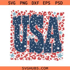 Distressed Leopard USA Png, Preppy 4th Of July Png, Leopard Print Patriotic America Png