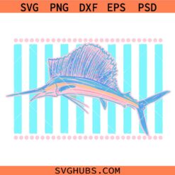 Everyday Summer Sailfish svg, Pastel Glitter Fish svg, Female Fishing svg, Summer svg