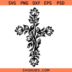 Floral Cross SVG, Cross svg, Flower Cross svg, Faith Cross svg, Christian svg