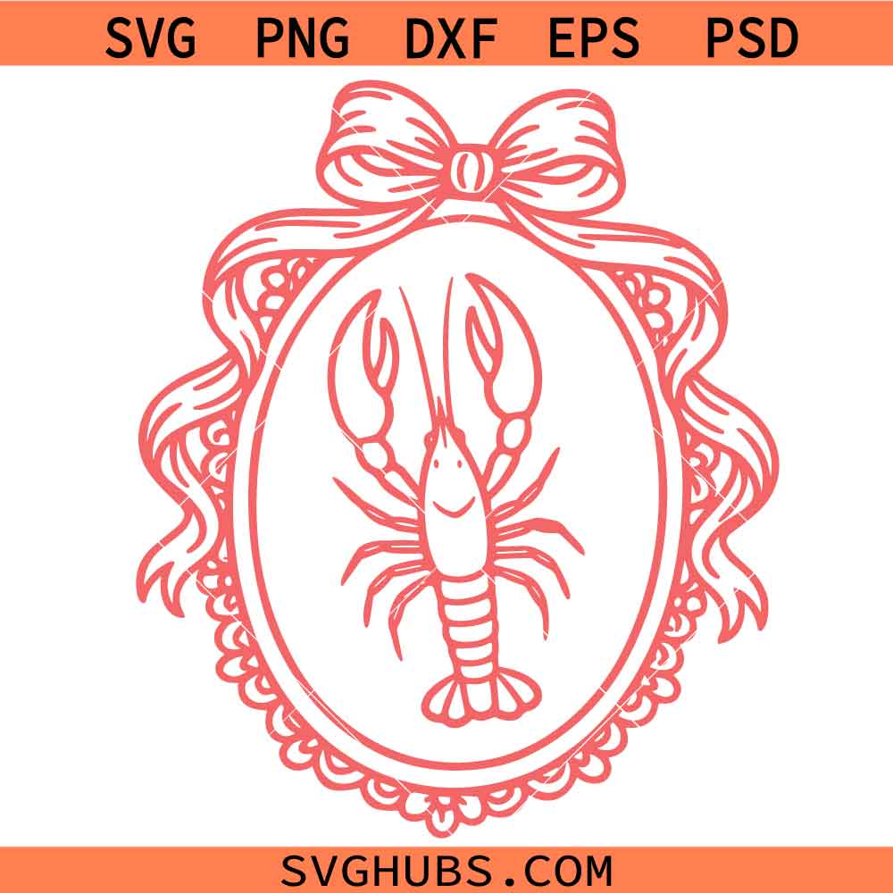 Floral Lobster Watercolor svg, Coquette Summer svg, Preppy Summer Lobster SVG PNG