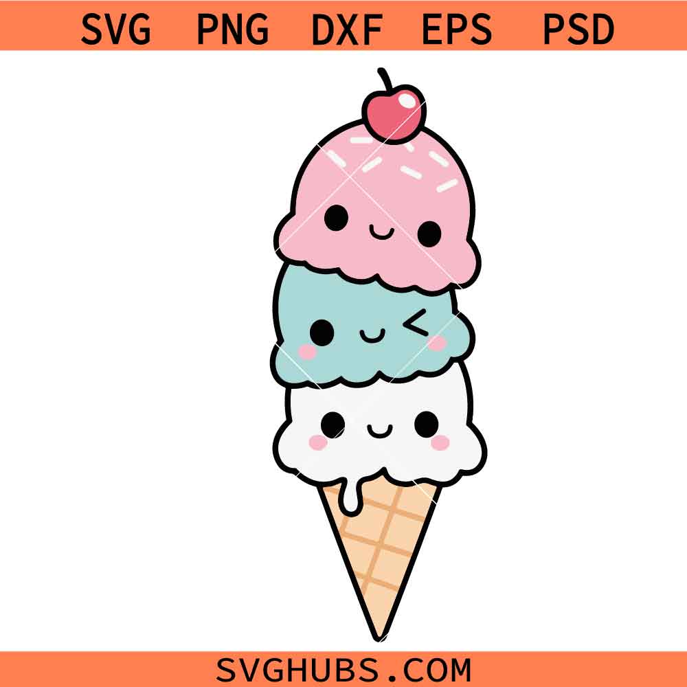 Ice Cream SVG, Ice Cream Cone Summer svg, Sweet Ice Cream Cone svg