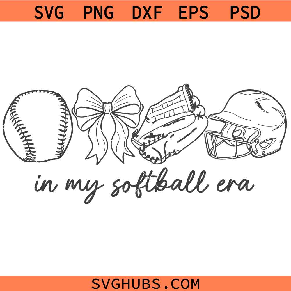 In My Softball Era SVG, Girl's Softball Svg, Softball Team SVG, SportsLover Svg