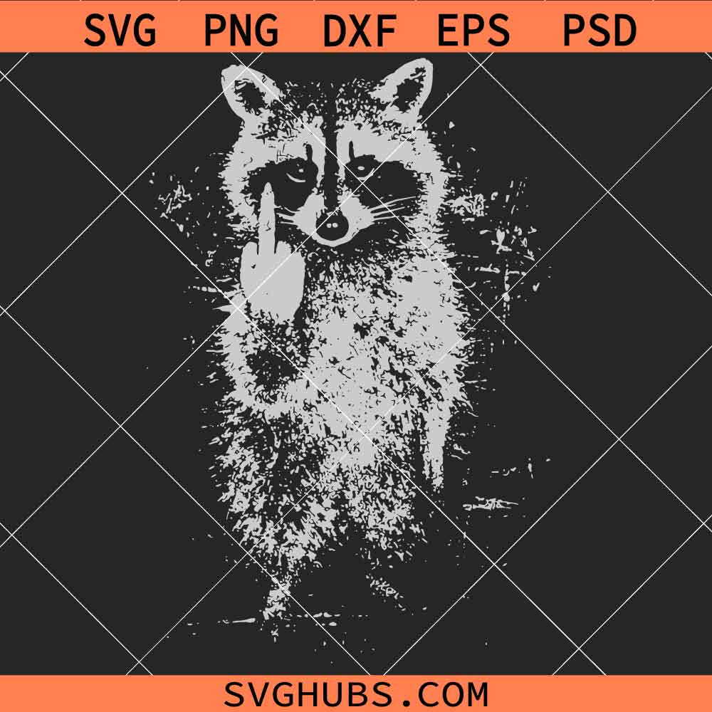 Middle finger Raccoon SVG, Raccoon Fuck You Svg, Rude Raccoon Svg, Offensive Animal Svg, Attitude Svg