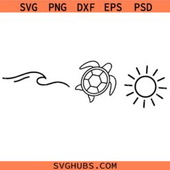 Ocean Turtle Sun SVG, Summer Shirt SVG, Summer Vibes SVG, Turtle Sign SVG