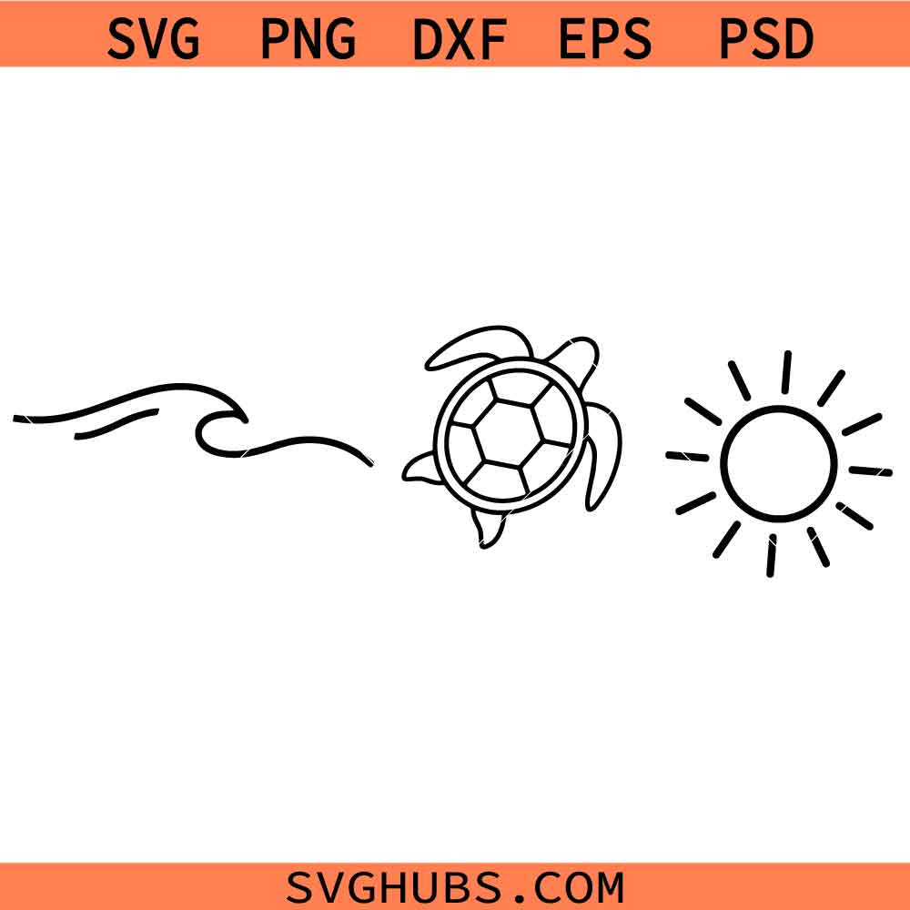 Ocean Turtle Sun SVG, Summer Shirt SVG, Summer Vibes SVG, Turtle Sign SVG