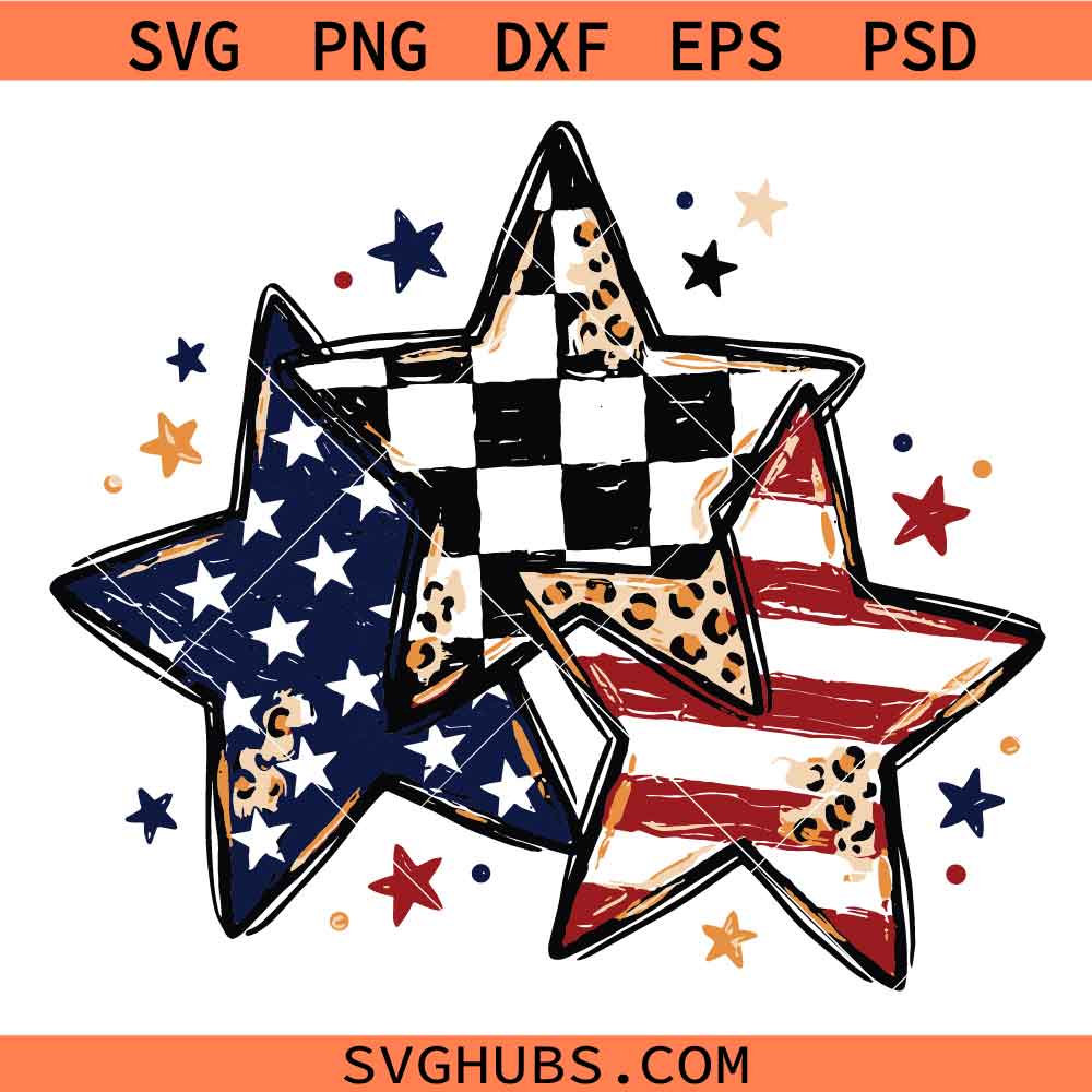 Patriotic Stars SVG, USA Stars SVG, Red White Blue Stars SVG, , 4th of July Svg, Fourth of July Svg