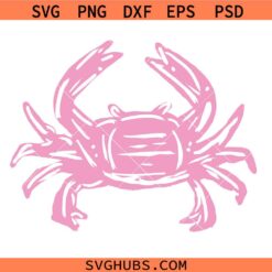 Pink crab SVG, Sea Animal SVG, Crab SVG, Summer SVG,  Beach Clipart SVG