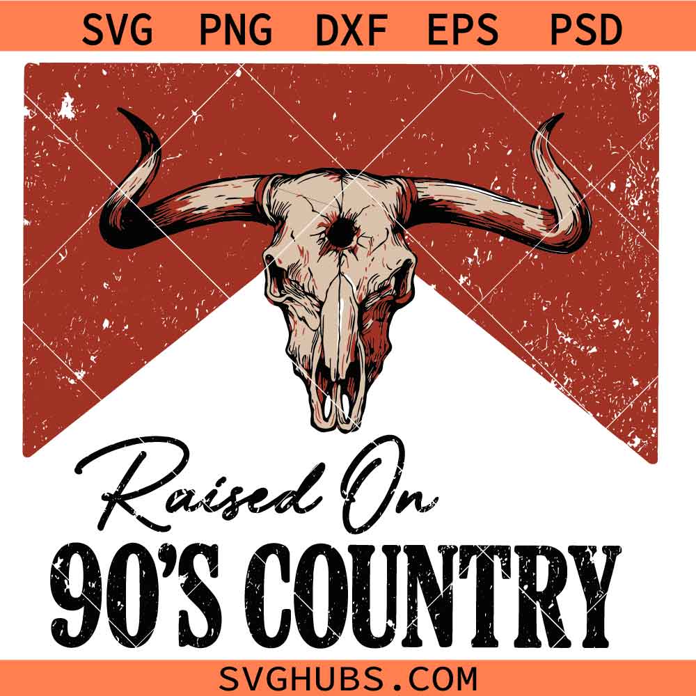 Raised On 90s Country Music SVG, Country svg, Country Music svg, Western 90's Design SVG