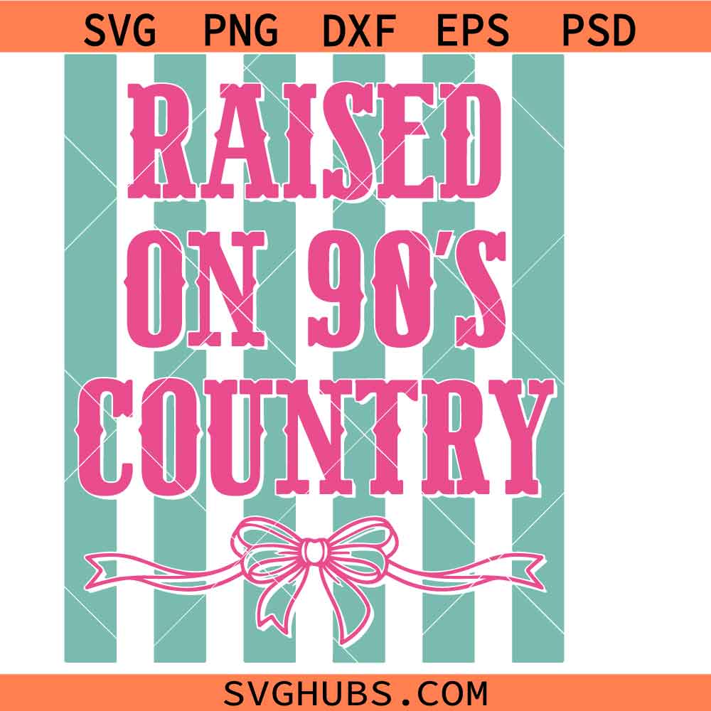 Raised On 90s Country Striped Svg Png, Trendy Retro Western Country Girl Distressed Summer Svg, Summer Vacation svg