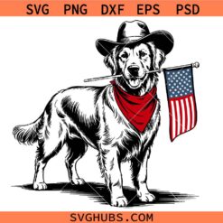 Patriotic Cowboy Dog svg png, Western Dog Svg, American 4th Of July Svg, Dog Lover svg