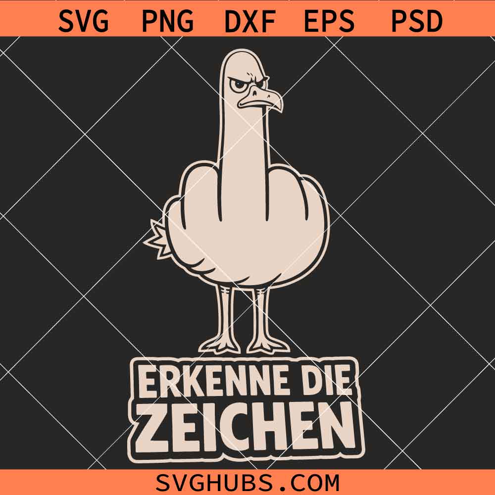Seagull middle finger SVG, funny seagull svg, Rude Seagull SVG, Funny Middle Finger Bird SVG