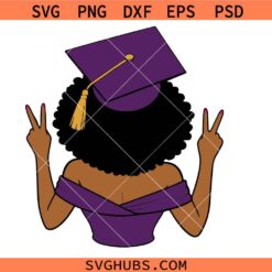 Senior Black Woman svg, African American Graduation Girl png, Black Girl Graduation svg