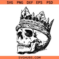 Skull and Crown svg, King Skull Crown svg, Skeleton svg