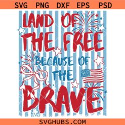Stripped Land Of The Free Because Of The Brave svg, Veteran Day Svg