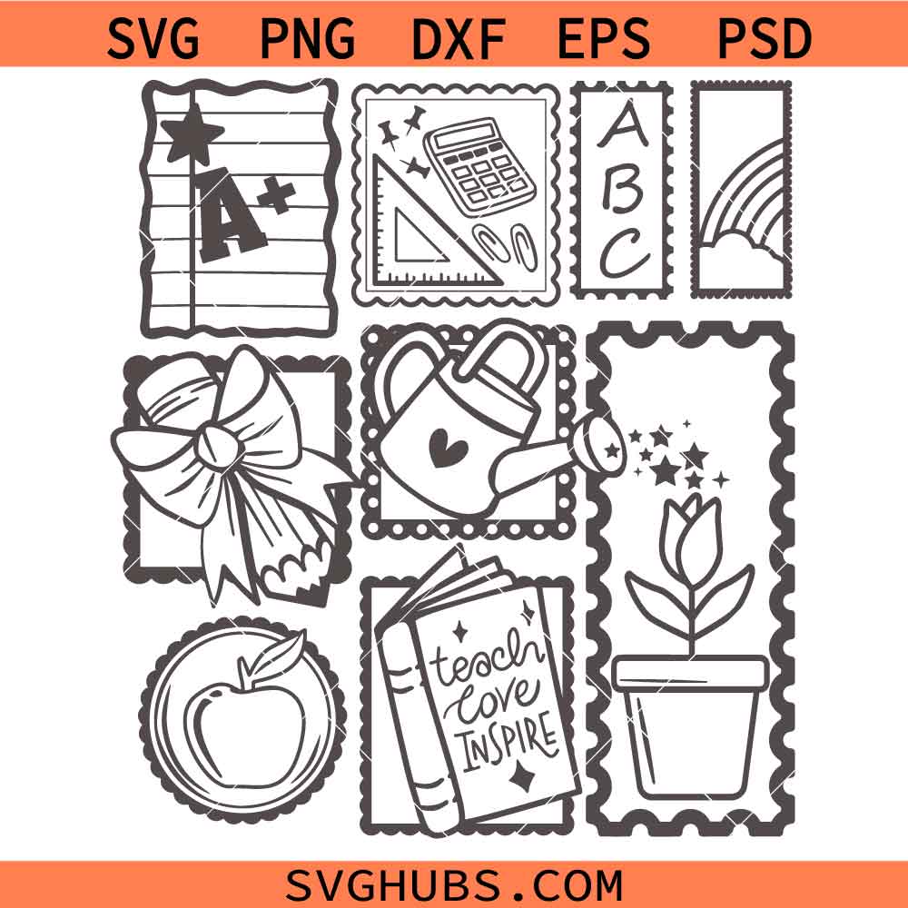 Teacher postage stamp SVG, Kindergarten Teacher svg, Pre k Teacher Shirt SVG