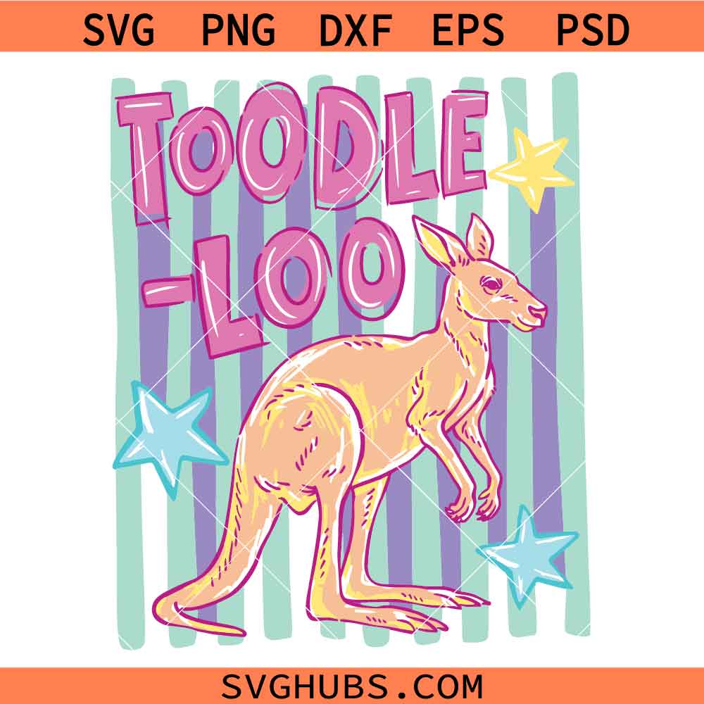 Toodle Loo Kangaroo SVG, Striped Toodle-Loo Kangaroo SVG, Summer Vibes SVG