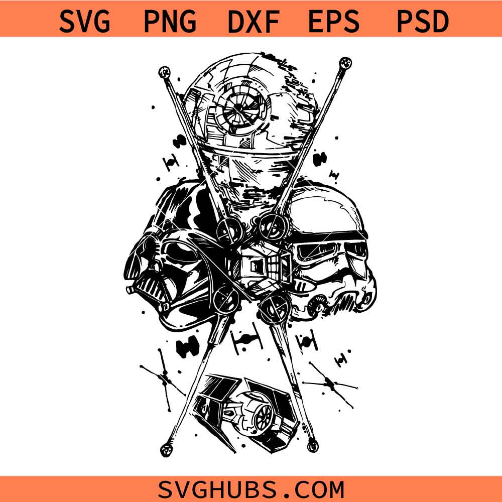 Vintage Star Wars SVG, Darth Vader Svg, Galaxy Wars SVG