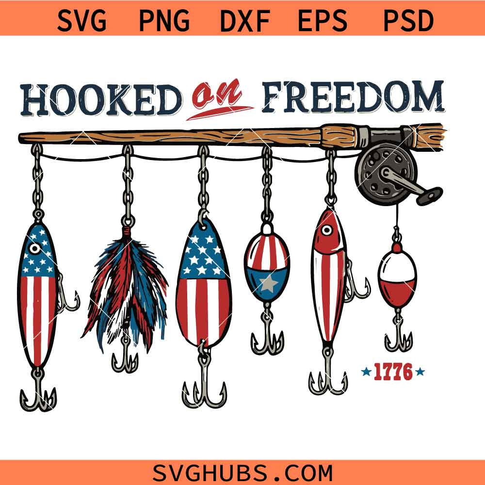 4th of July Fishing Lure PNG SVG, Patriotic Fishing svg, Red White Blue Fisherman svg