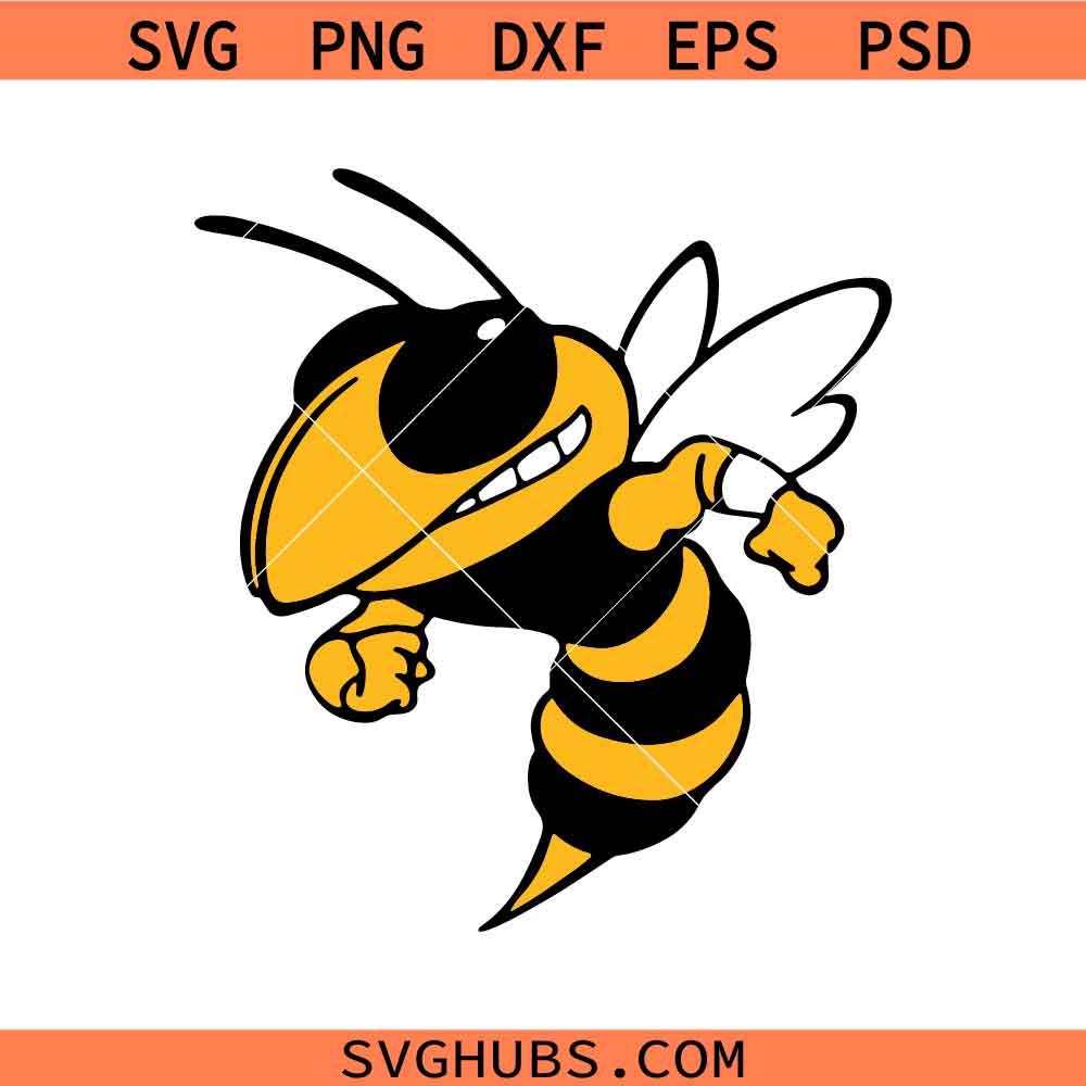 Hornet Bee Mascot SVG, Football bee svg, Basketball bee svg, Bumblebee svg