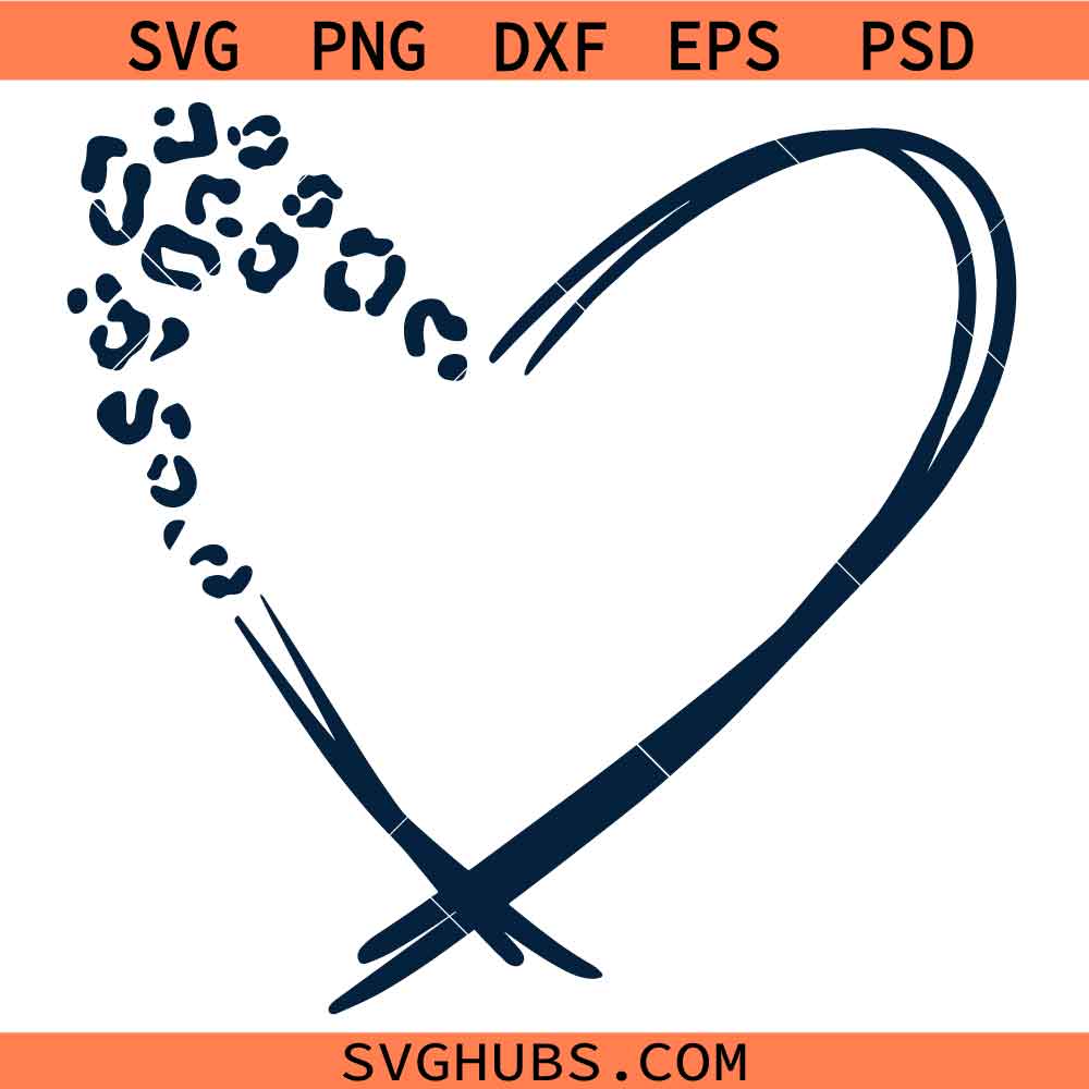 Leopard print heart SVG, Leopard Heart Svg, Cheetah Print Love Heart Svg