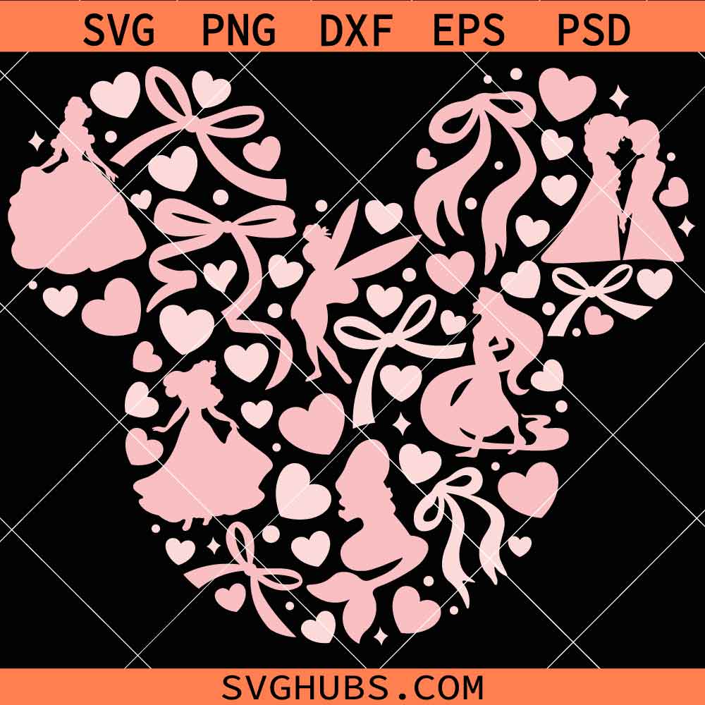 Princess Coquette Bows SVG, Minnie Mouse Head SVG, Disneyland Vacation SVG