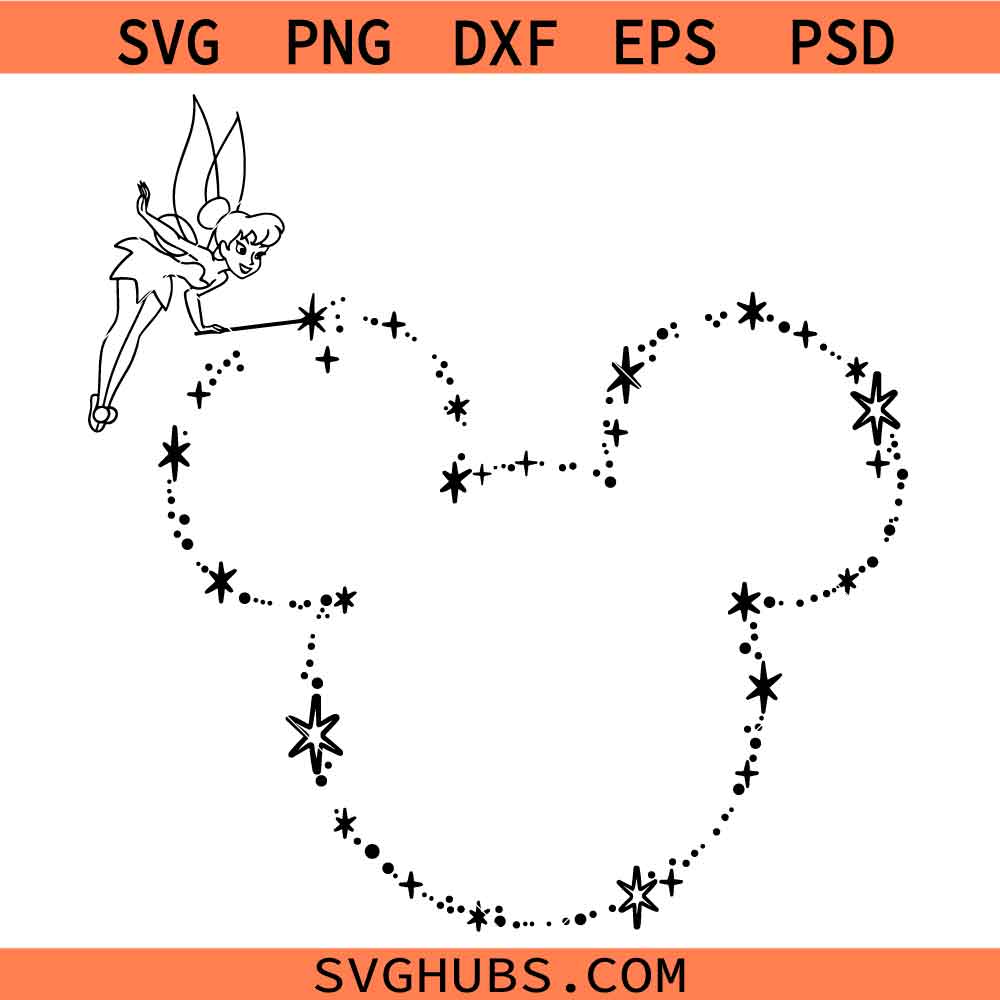 Tinkerbell Disneyworld SVG, Tinkerbell Mouse Head SVG, Disney Vacation SVG
