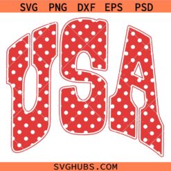 USA Red Polka Dot SVG, Polka Memorial SVG, 4th of July SVG, Memorial Day SVG