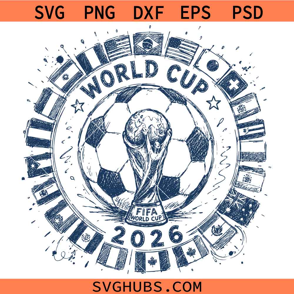 World Cup 2026 Soccer Cup SVG, World Cup Trophy SVG, Football World Cup SVG