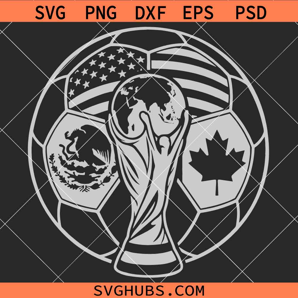 World Cup Host Nation 2026 SVG, Mexico Teams World Cup Trophy SVG