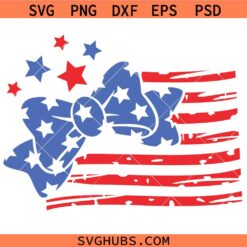 Coquette American Flag SVG, American Bow SVG, Coquette Bow 4th July SVG