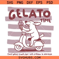 Gelato Dog Ice Cream Roller SVG, Cute puppy ice cream SVG, Dessert Lover Gift SVG