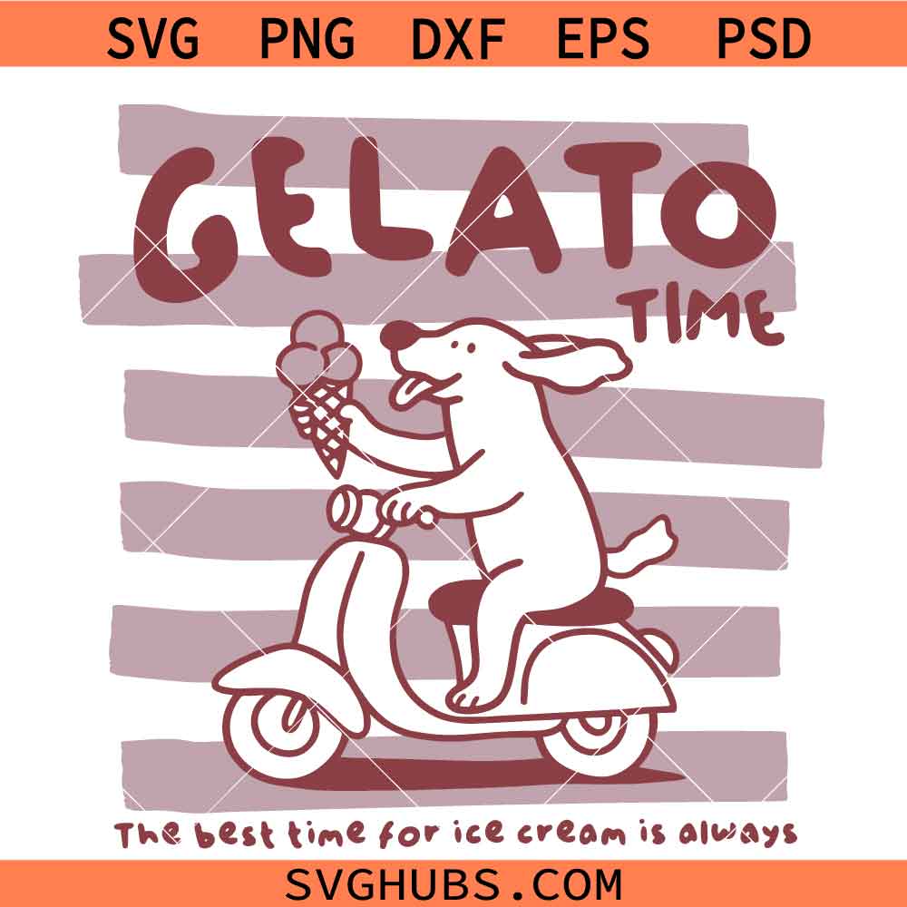Gelato Dog Ice Cream Roller SVG, Cute puppy ice cream SVG, Dessert Lover Gift SVG