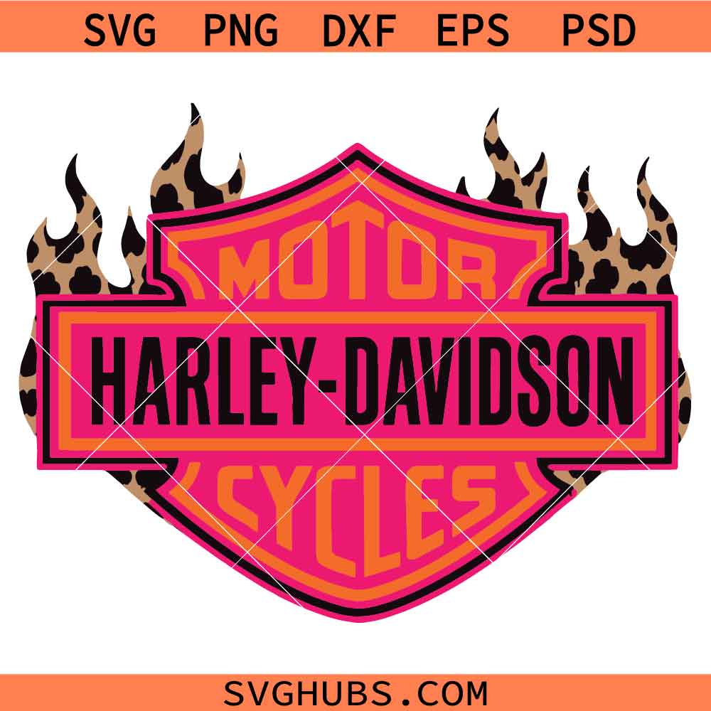 Hot Pink Harley-Davidson Cycles logo SVG, Motorcycle Cycles SVG, Biker Shield SVG