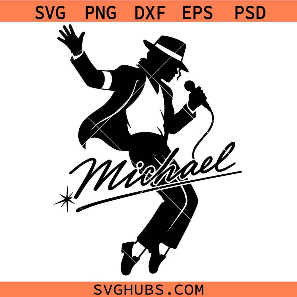 Michael Jackson Silhouette SVG, Pop Singer SVG, Dancer SVG