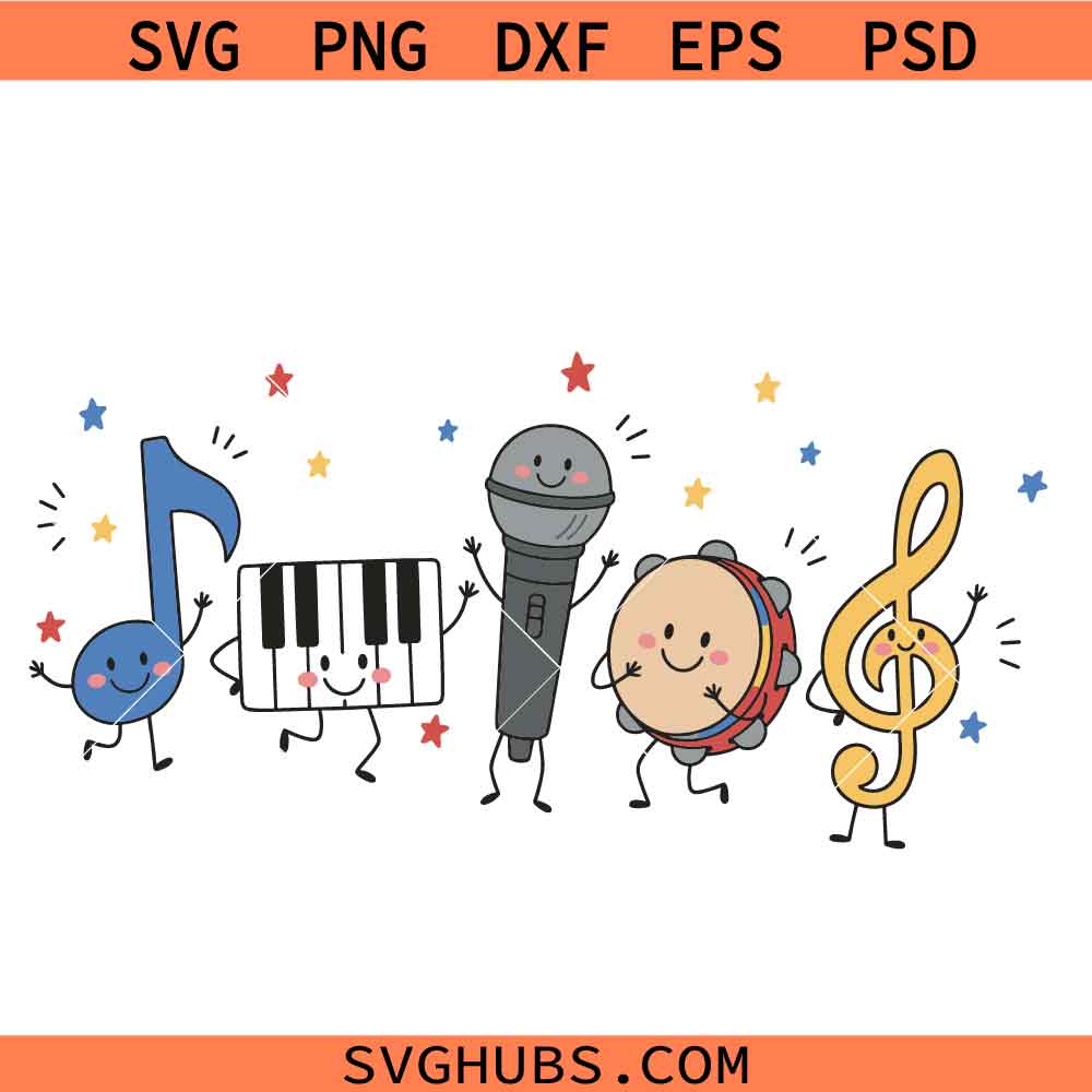 Music Doodle Characters PNG, Music Teacher PNG, Music teacher svg png, Band Teacher PNG