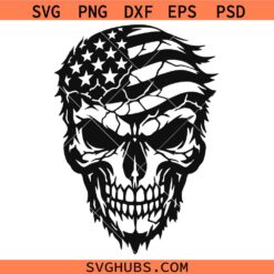 Patriotic Skull Flag SVG, Patriotic Skeleton SVG, Skull USA Flag SVG