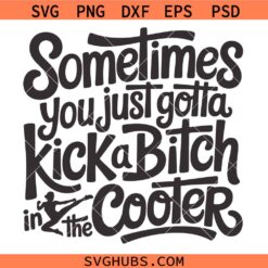 Sometimes you just gotta kick a bitch in the cooter SVG, Adult Humor SVG, Sarcasm SVG