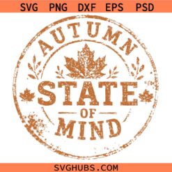 Autumn State Of Mind Pumpkins Outline SVG, Thanksgiving halloween svg, Fall Pumpkin SVG
