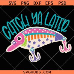 Catch Ya Later SVG, Sarcastic Summer Fish Design SVG, Gone fishing SVG