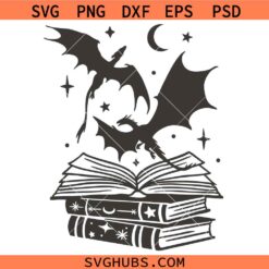 Dragon Book Svg, Halloween svg, Mystical svg, Book Lover svg