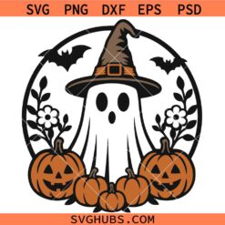 Ghost with Pumpkin Door Hanger SVG, Ghost Pumpkin Door Hanger SVG, Spooky Sign Svg