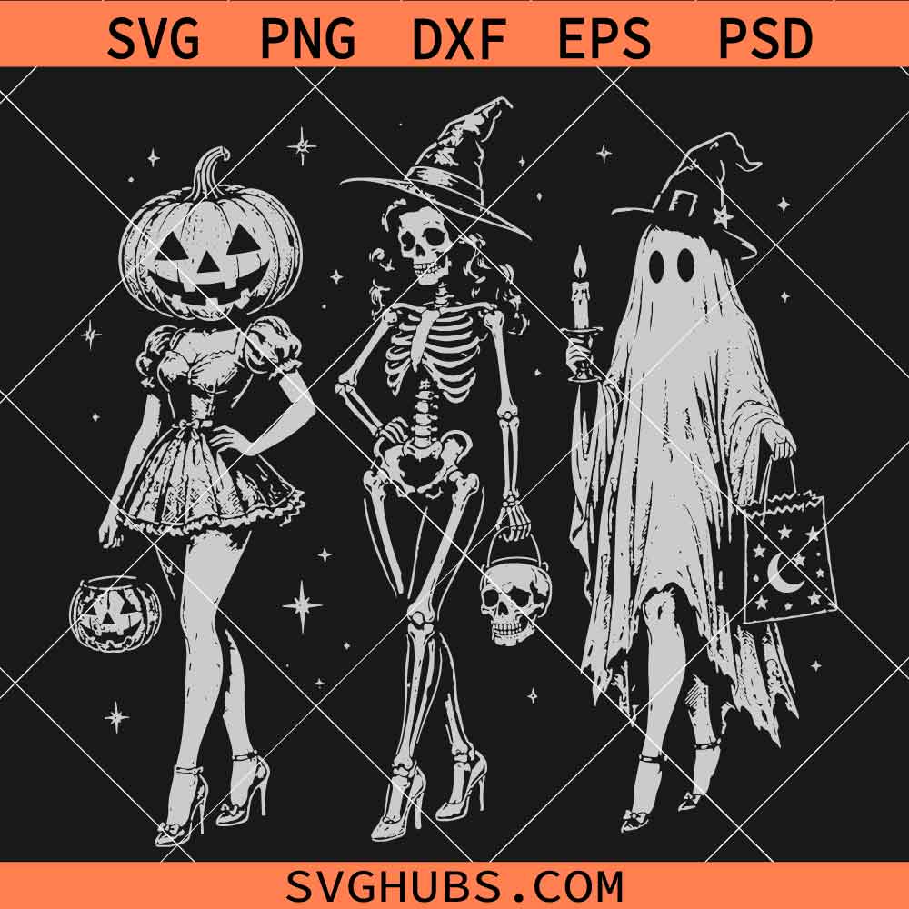 Halloween Spooky Girl Squad SVG, Squad Ghouls Svg, Halloween Svg