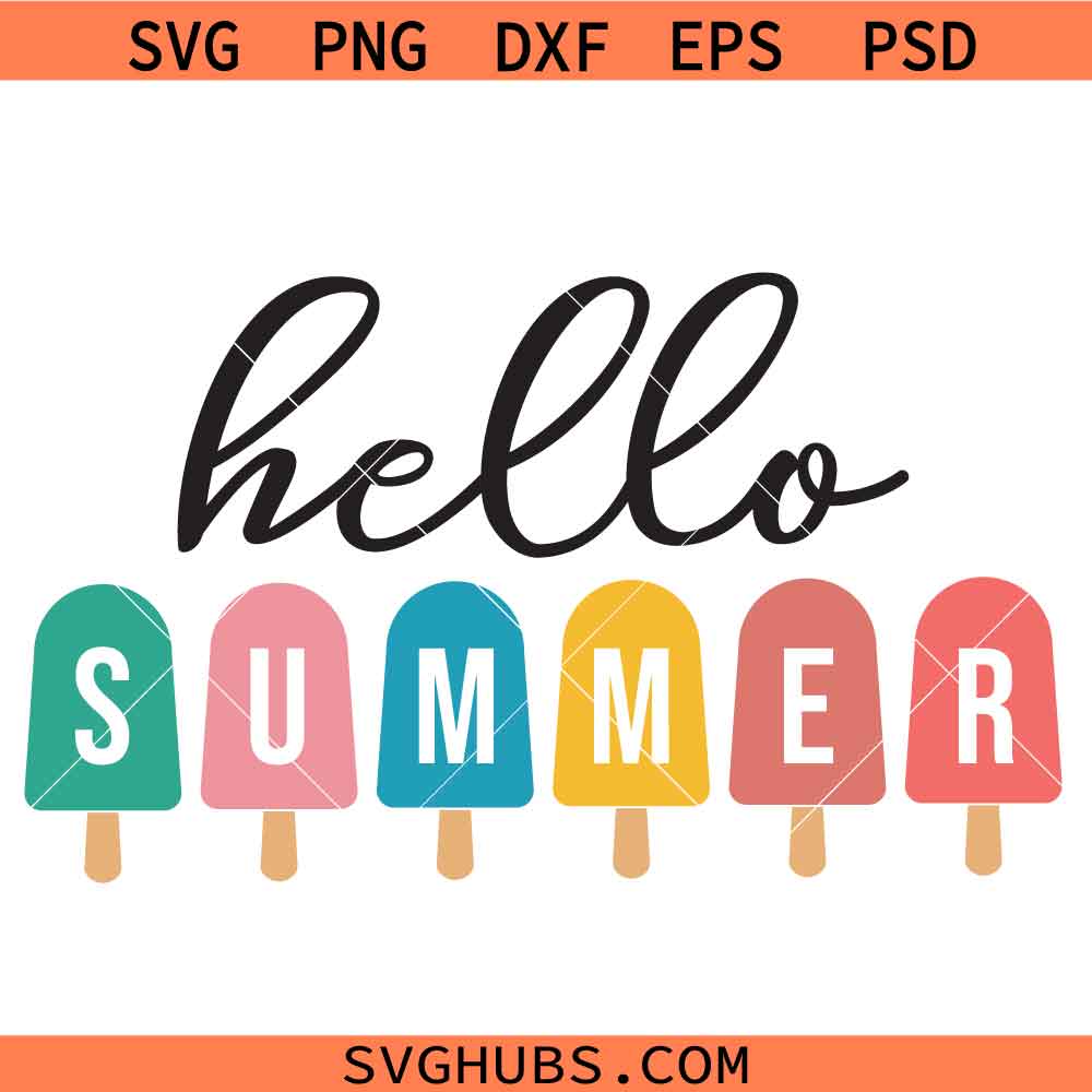 Hello Summer Popsicle Svg, Summer Front Door Sign SVG, Welcome summer SVG, Summer Sign SVG