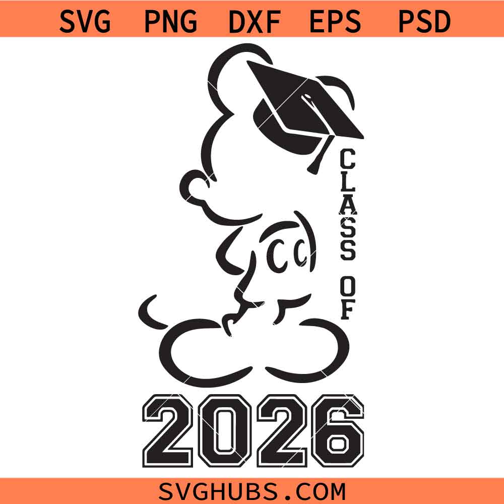 Mickey Senior Class Of 2026 SVG, Disney Grad Shirt SVG, Mickey Graduate SVG