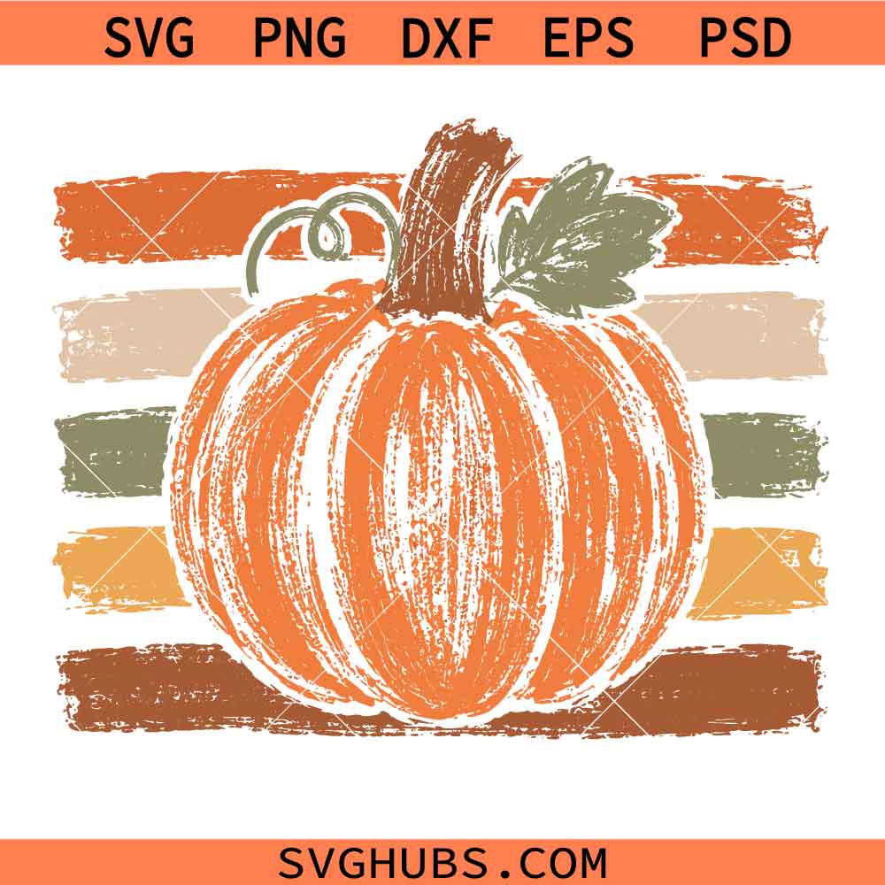 Striped Take Me To The Pumpkin Patch SVG, Retro Fall Pumpkin SVG, Fall Vibes SVG