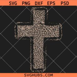 Cheetah Print Fall Cross SVG, Leopard Christian SVG, Preppy Christian Fall SVG  
